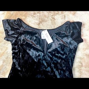 S/S Deep Plunge Velvet dress